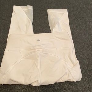 Lululemon White Mesh Cropped Leggings